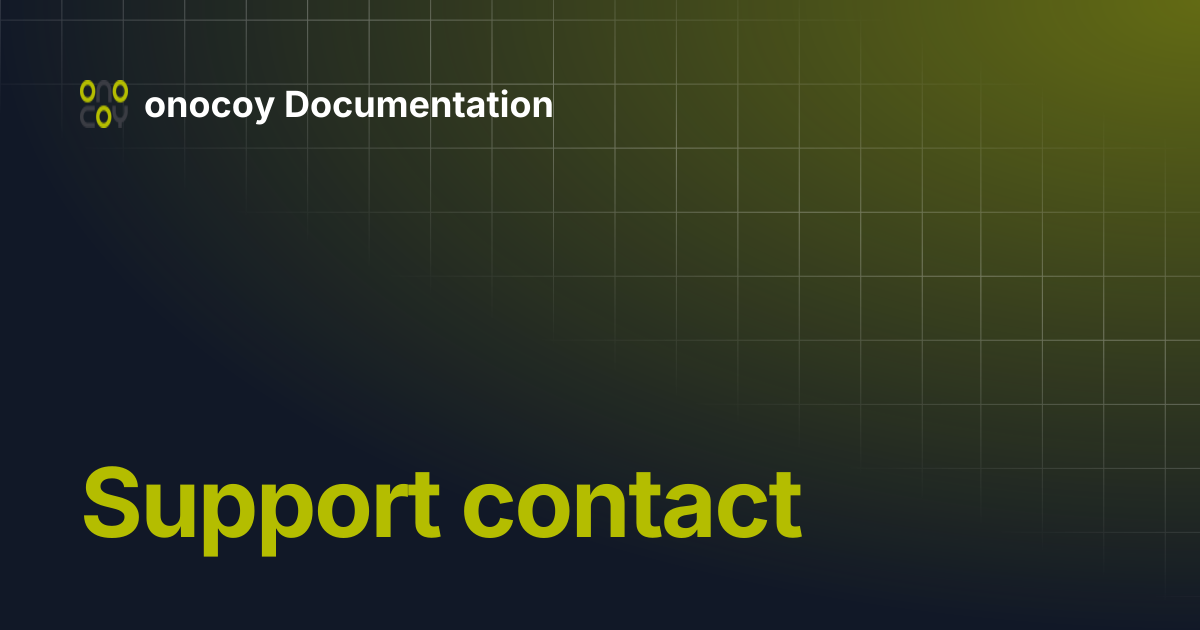 Support contact | onocoy Documentation