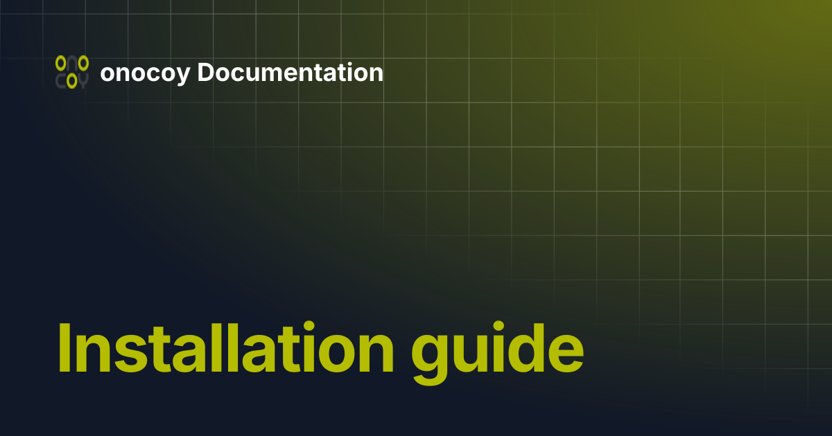 Installation guide | onocoy Documentation